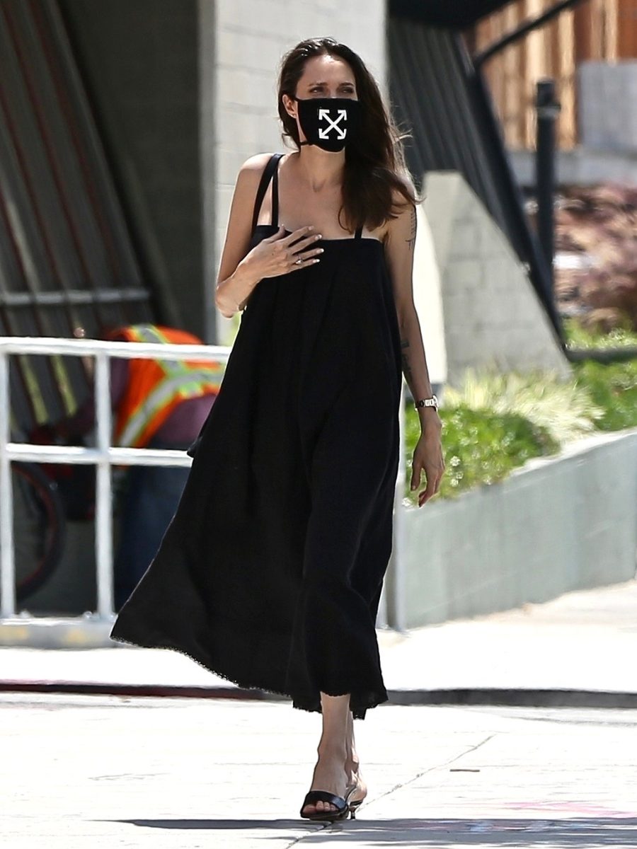 CELEBRITY STYLE | Angelina Jolie Meets Her Match In An Off-White&nbsp;Mask